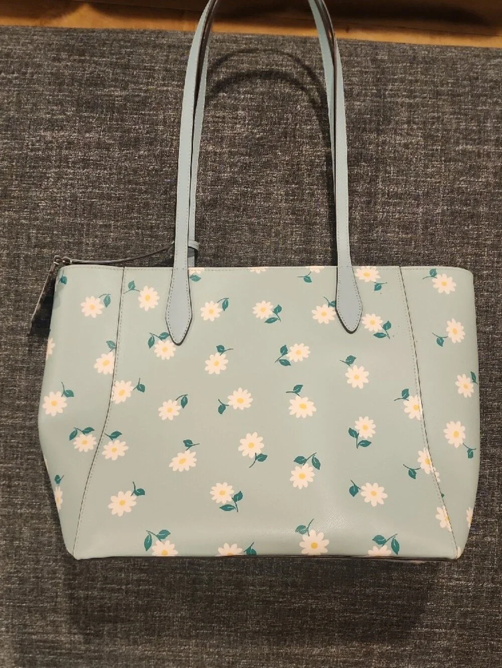kate spade pastel mint daisy-print tote